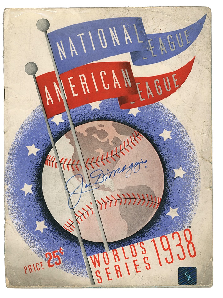 Baseball Autographs - 1938 Signed World Series Program with Lazzeri and DiMaggio