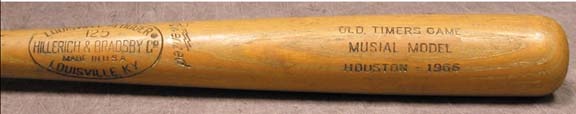 Stan Musial & Frank Frisch 1966 Old Timers Game Bats (2)