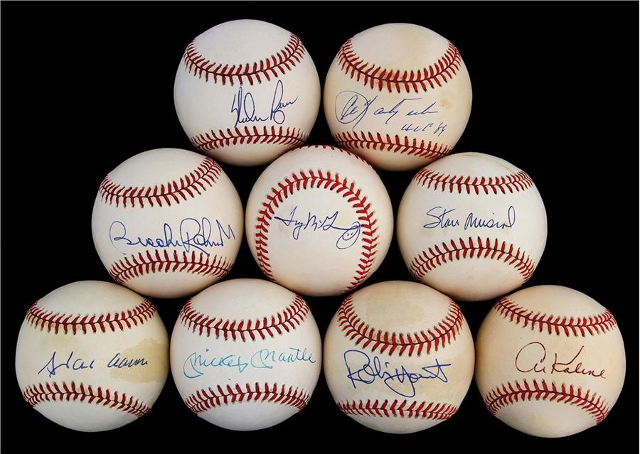 Baseball Autographs - Signed Baseball Collection Including Mickey Mantle (42)