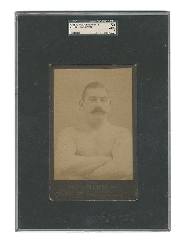 Muhammad Ali & Boxing - 1897 Corbett and Fitzsimmons Souvenir Coins and 1889 John L. Sullivan Cabinet Card