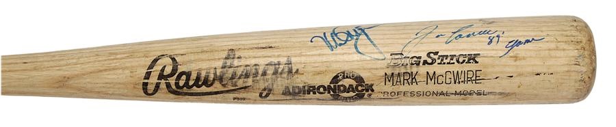 Baseball Equipment - Jose Canseco Game Used Mark McGwire Bat Signed by Both