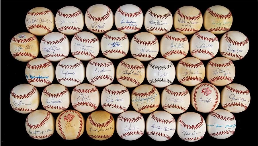 Baseball Autographs - Large Collection of Single Signed Baseballs (70+)