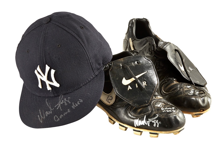 Baseball Equipment - Wade Boggs New York Yankees Game-Worn Spikes and Cap