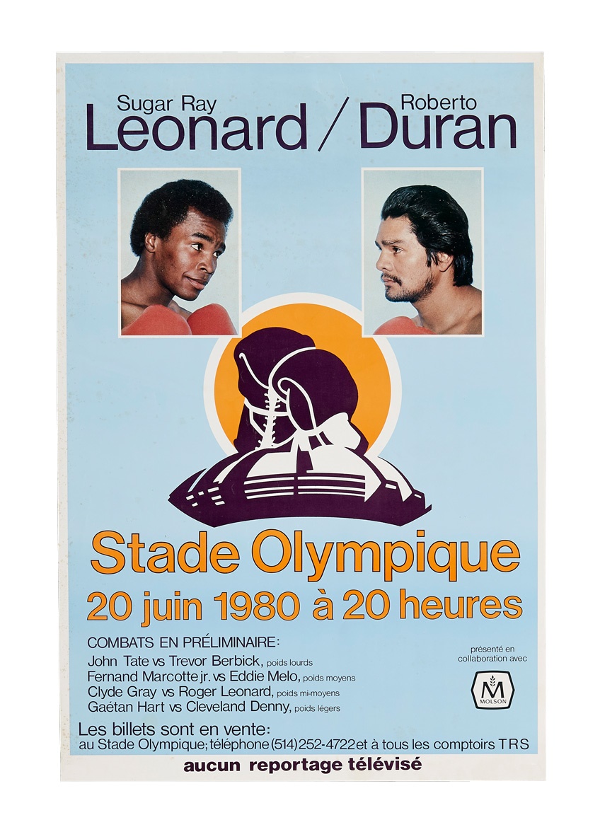 Muhammad Ali & Boxing - 1980 Sugar Ray Leonard vs. Roberto Duran I On-Site Fight Poster