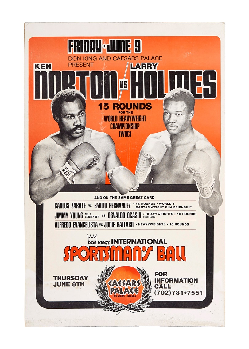 Muhammad Ali & Boxing - 1978 Ken Norton vs. Larry Holmes On-Site Fight Poster