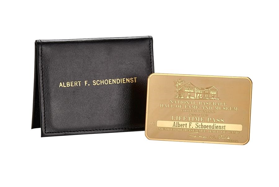 Red Schoendienst Jewelry & Awards - Baseball Hall of Fame Lifetime Pass