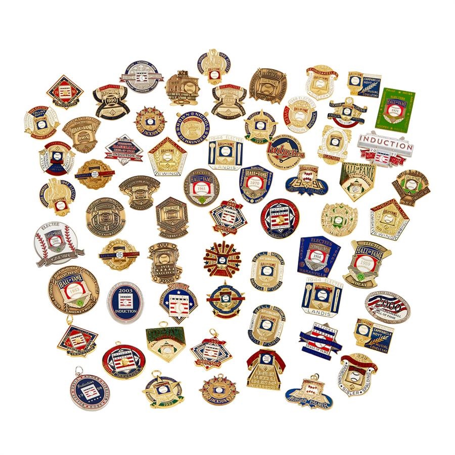 Collection of Hall of Fame Press Pins and Charms (64)