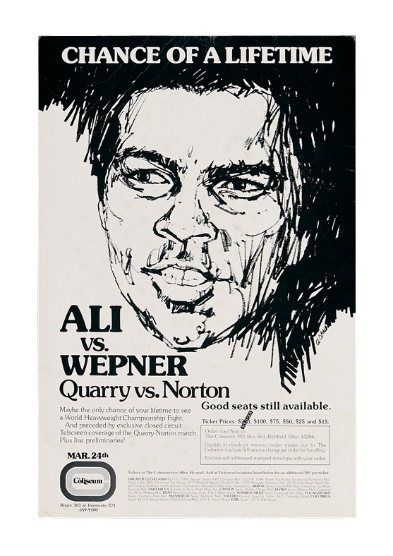 Muhammad Ali & Boxing - 1975 Muhammad Ali vs. Chuck Wepner On-Site Fight Poster