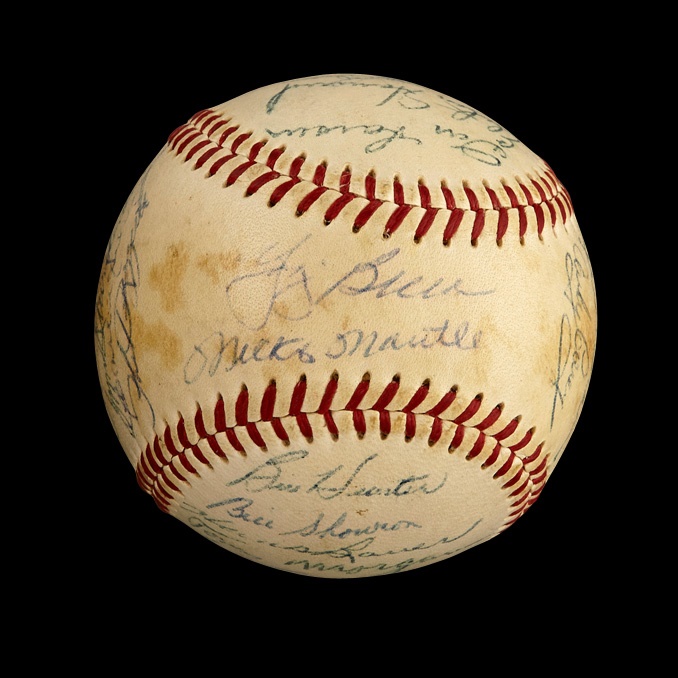 Baseball Autographs - 1956 World Champion New York Yankees Team Signed Baseball