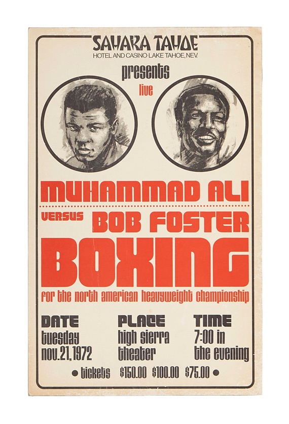 Muhammad Ali & Boxing - 1972 Muhammad Ali vs. Bob Foster On-Site Fight Poster