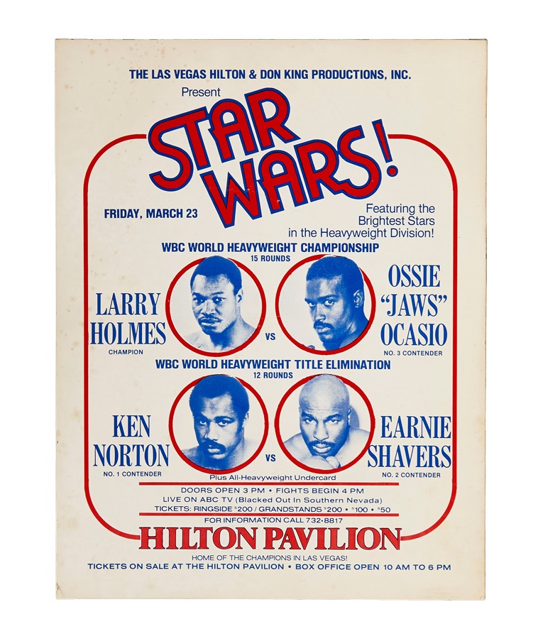1979 Larry Holmes vs. Ossie Ocasio / Ken Norton vs. Earnie Shavers On-Site Poster