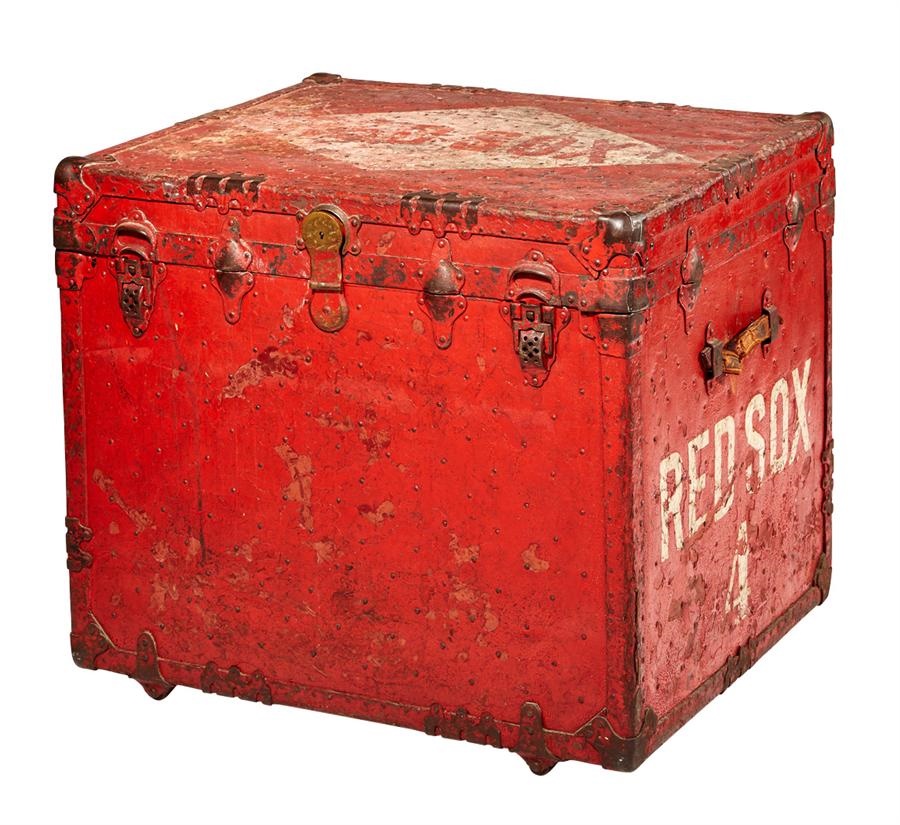 Baseball Equipment - Boston Red Sox Equipment Trunk Used From 1910's-1940's