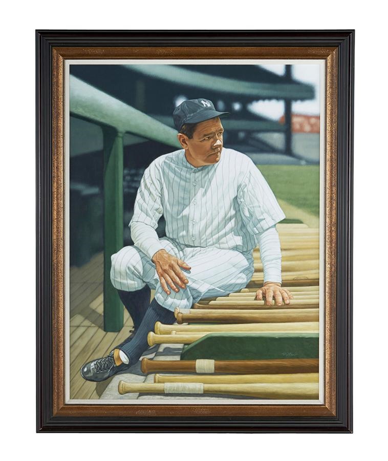 Sports Fine Art - "Babe Ruth on the Dugout Steps" By Arthur K. Miller