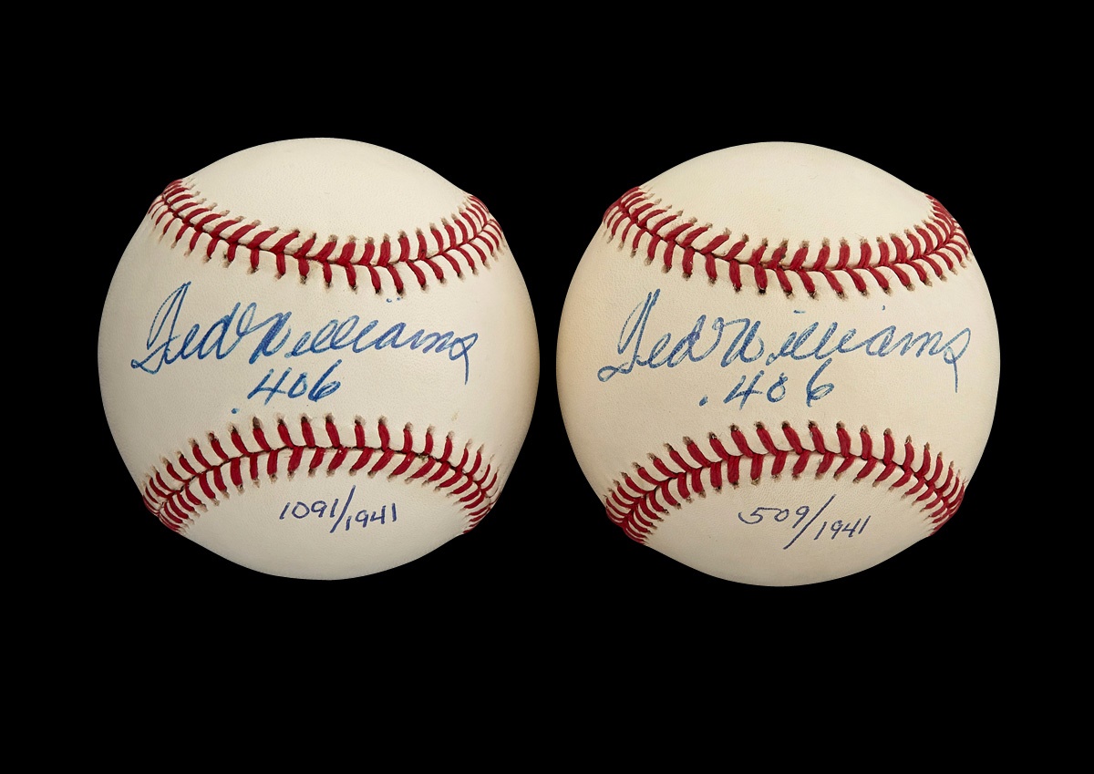 Baseball Autographs - Ted Williams UDA Signed and Inscribed Baseballs (2)