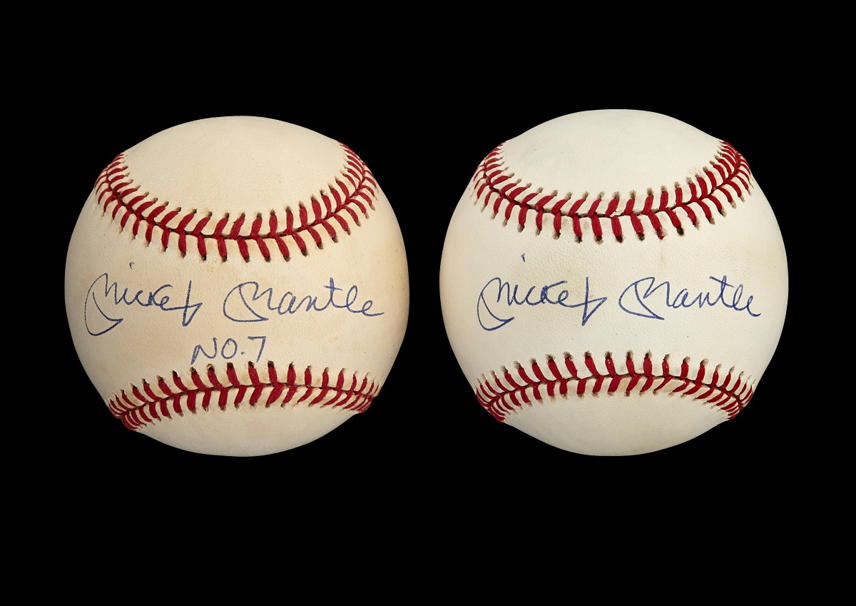 Baseball Autographs - Mickey Mantle UDA Signed Baseballs (2)