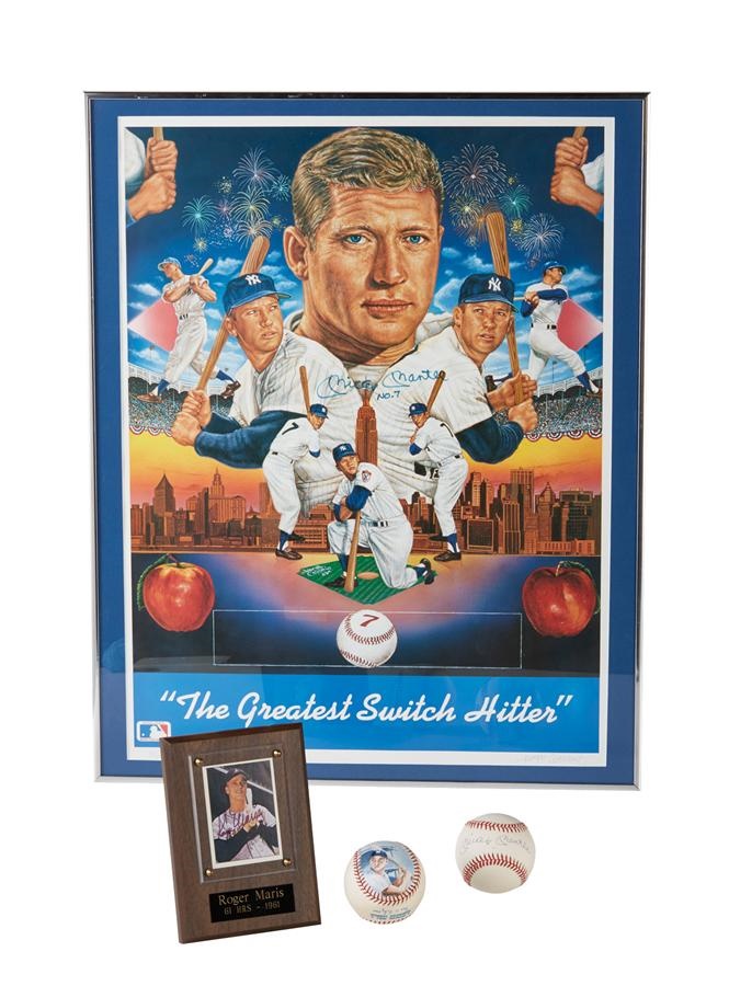 Baseball Autographs - Mickey Mantle and Roger Maris Collection Including Signed Items (4)