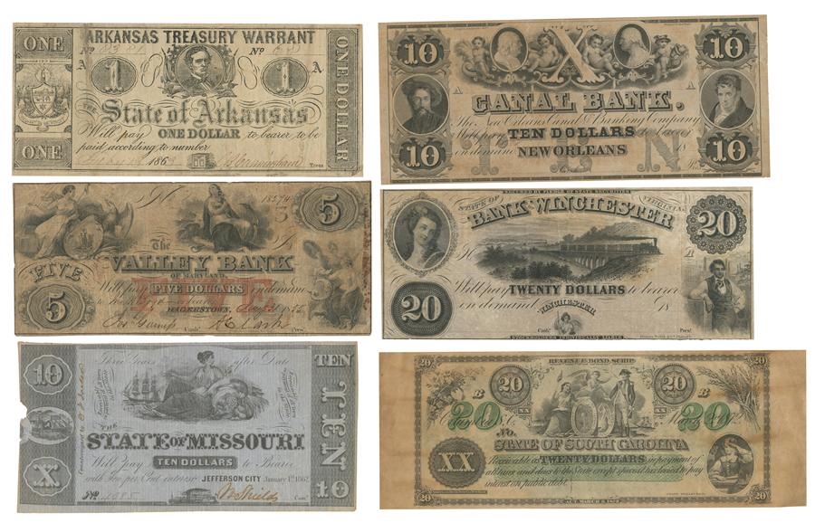 - Civil War Era Confederate States Currency Collection (47)