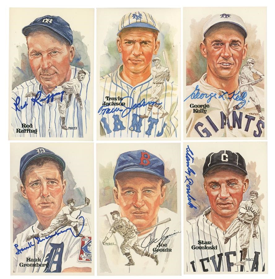 Baseball Autographs - Perez-Steele Signed Hall of Fame Postcards Set