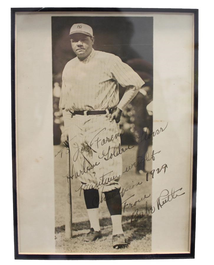 Ruth and Gehrig - Babe Ruth Harlem Boxing Signed Photograph