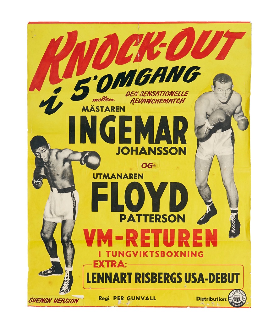 Muhammad Ali & Boxing - 1960 Ingeman Johansson Vs. Floyd Patterson Swedish Poster