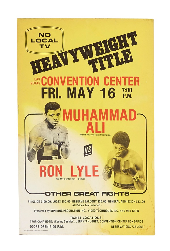 Muhammad Ali & Boxing - 1975 Muhammad Ali vs. Ron Lyle On-Site Fight Poster