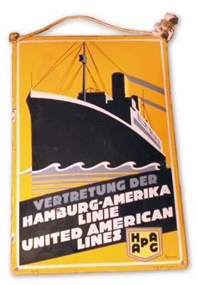 - 1920's Steamship Porcelain Sign
