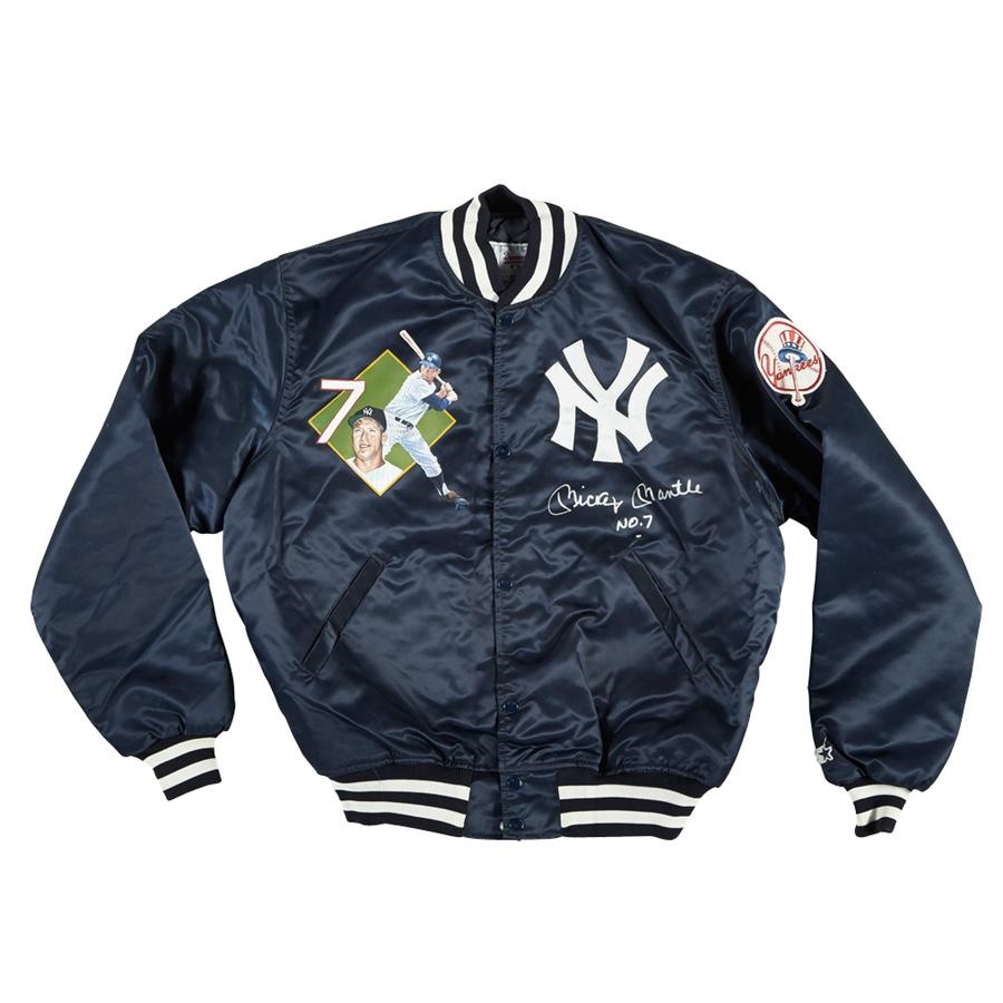 Mickey Mantle Signed & Inscribed Yankees Jacket With Jolene Jessie Painting