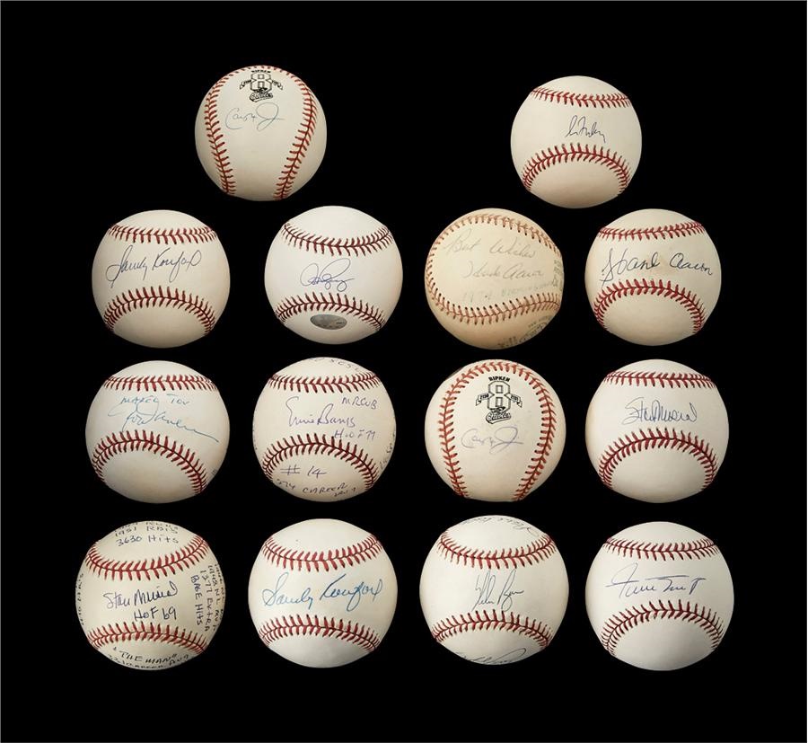Baseball Autographs - Signed Baseball Collection Including 300-Game Winners, Koufax, & Stat Balls (14)