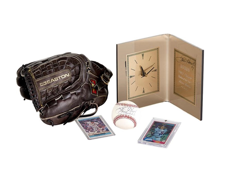 Baseball Equipment - 1980 Steve Howe Rookie of the Year Clock and Signed Game-Used Glove (5)