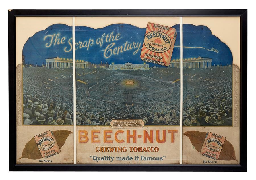 Muhammad Ali & Boxing - 1927 Dempsey-Tunney Beech-Nut Tobacco Advertising Tri-Fold