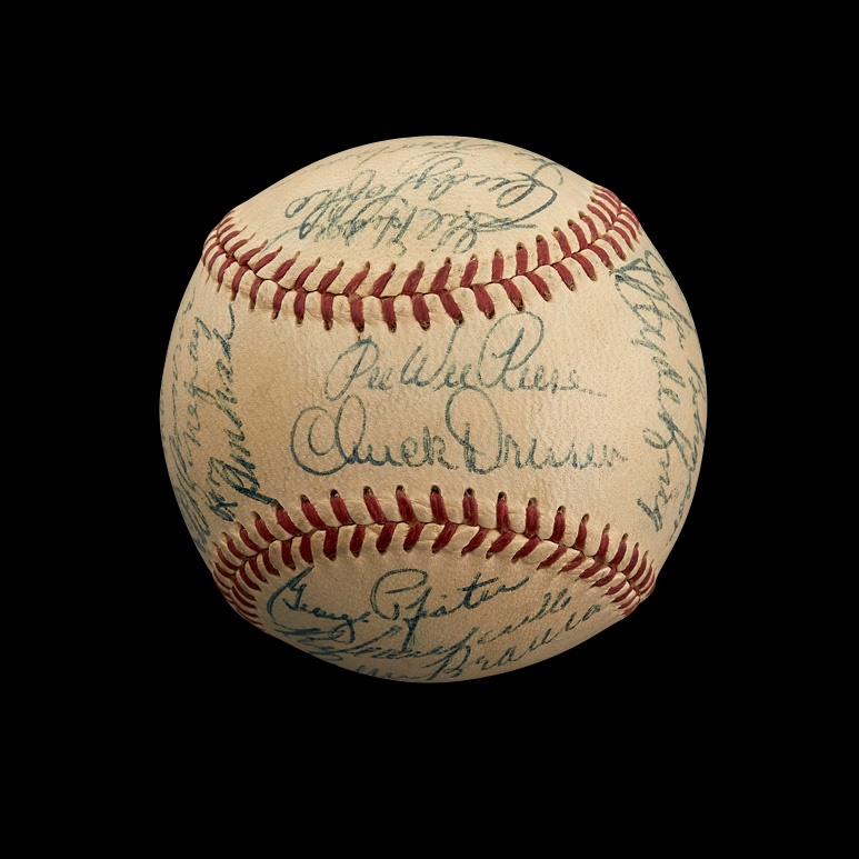 Baseball Autographs - 1952 Brooklyn Dodgers Team-Signed Baseball