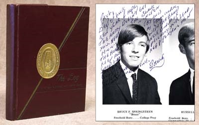 - Bruce Springsteen Signed 1967 Freehold High School Yearbook