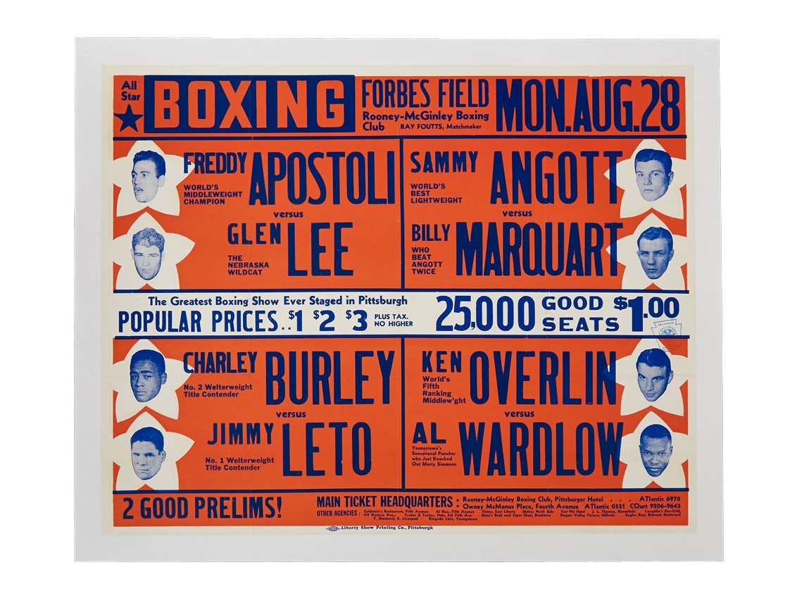 Muhammad Ali & Boxing - Apostoli Lee & Burley-Leto & Angott-Marquart On-Site Poster (1939)