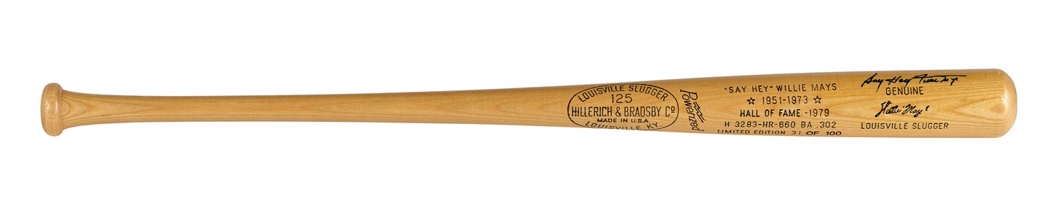 Baseball Autographs - "Say Hey" Willie Mays Signed Bat