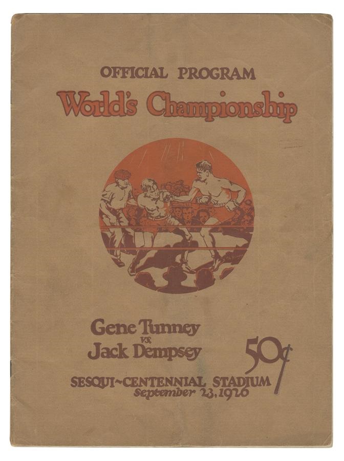 Muhammad Ali & Boxing - 1926 Jack Dempsey vs. Gene Tunney  Heavyweight Championship Program