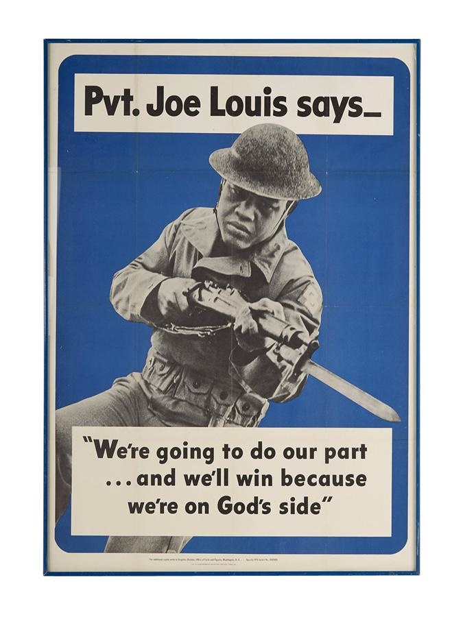 Muhammad Ali & Boxing - Joe Louis WWII Recruiting Poster With Religious Appeal