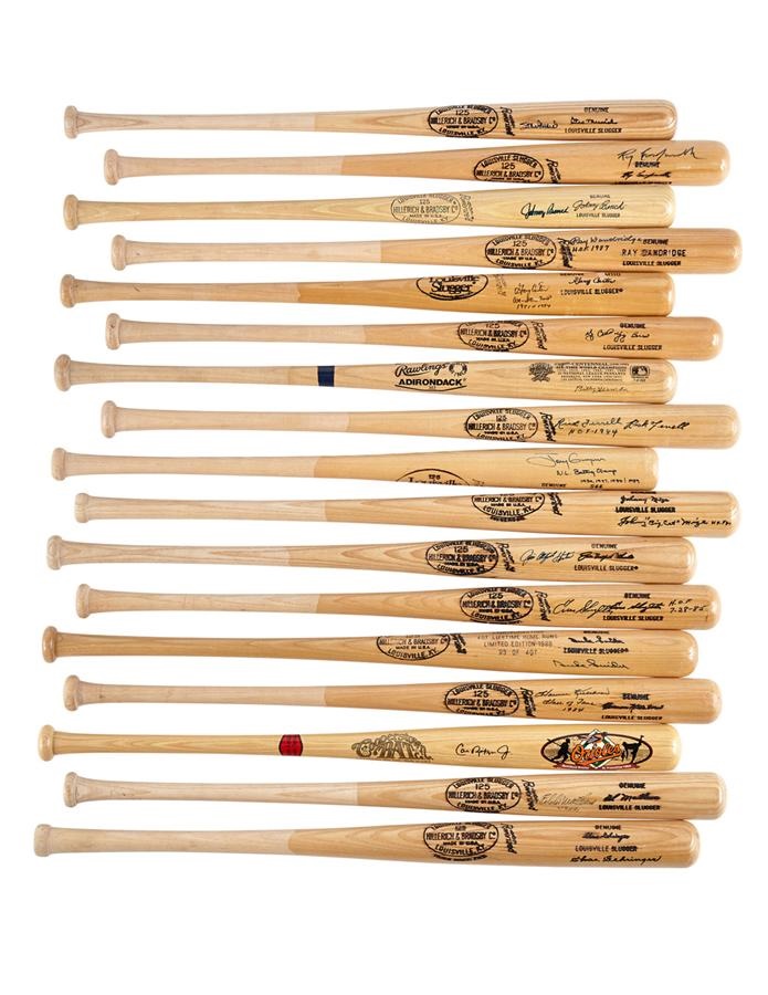 Baseball Autographs - Large Collection of Hall of Famers Signed Bats (47)
