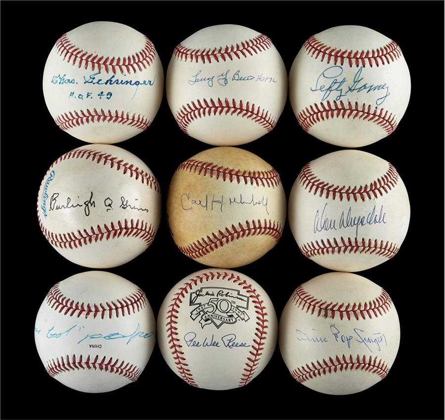 Baseball Autographs - Signed Baseball Collection Including Drysdale, "Pop" Stargell & Gomez (50)