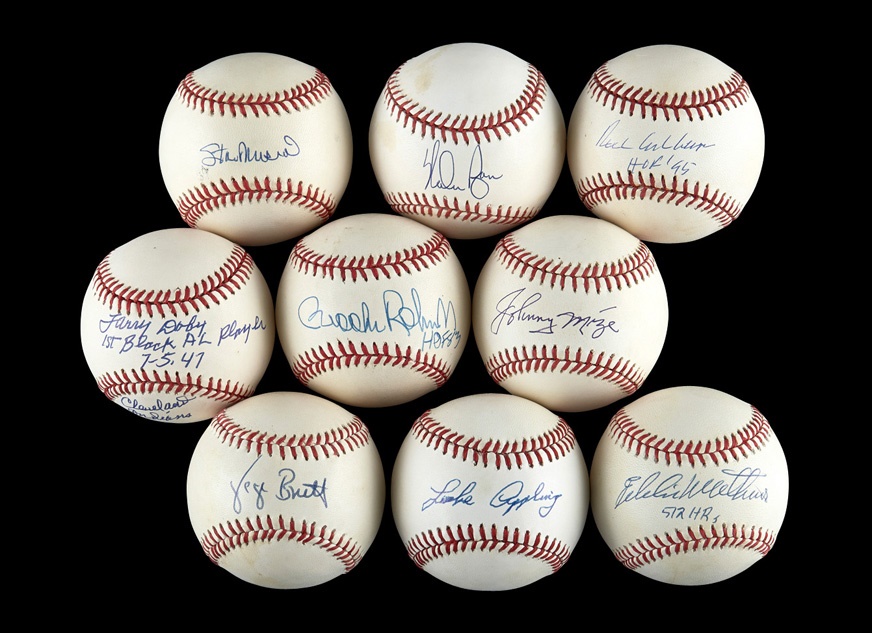 Baseball Autographs - Signed Baseball Collection Including Ashburn, Ryan & Brett   (60)