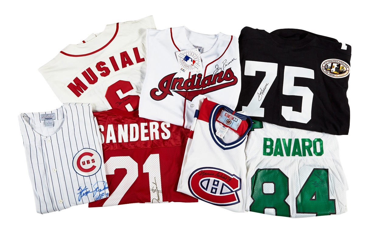 Baseball Autographs - Multi-Sport Signed Jersey Collection Including Musial, Richard & Greene (7)