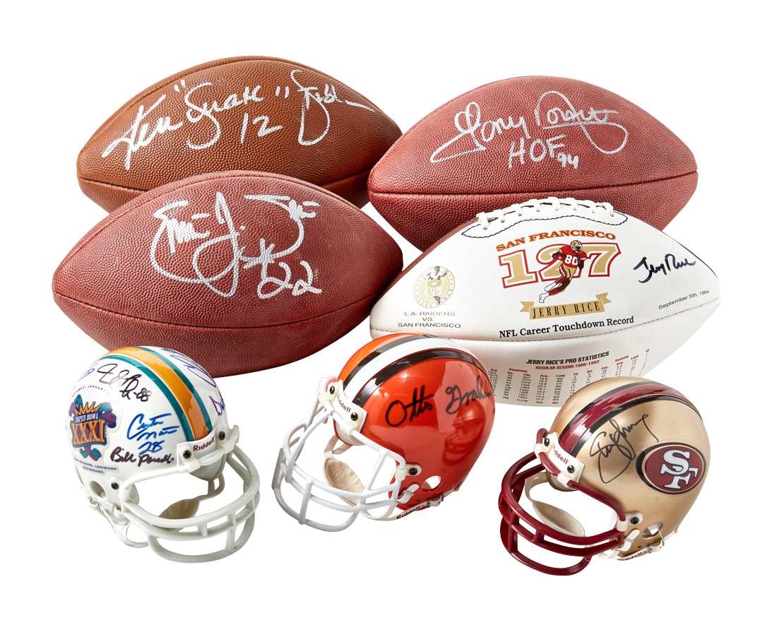 Football and Mini-Helmet Signed Collection (11)