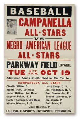 - 1954 Roy Campanella All-Stars versus Negro American League All-Stars Broadside