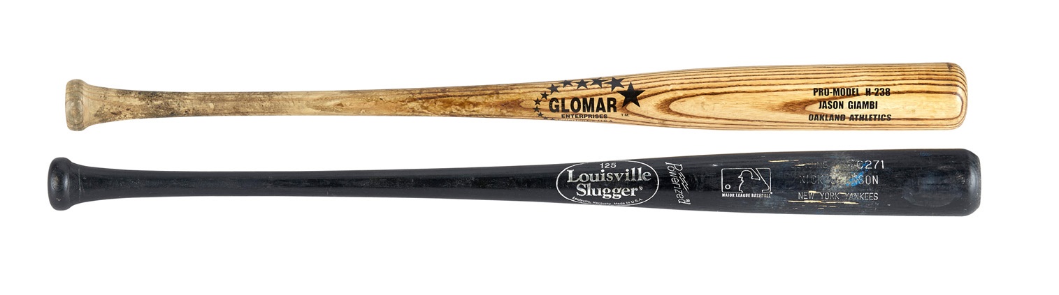 Baseball Equipment - Jason Giambi & Nick Johnson New York Yankees Game-Used Bats (2)