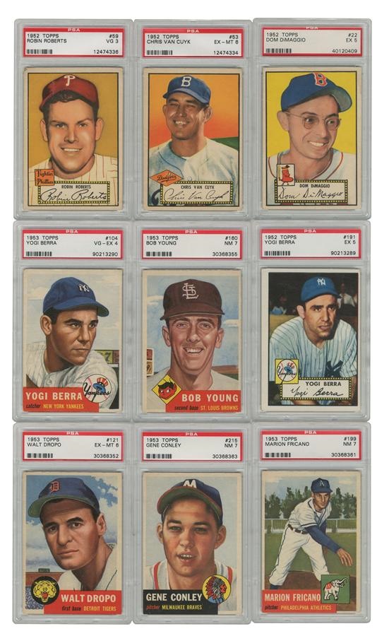 - 1952-1953 Topps Baseball Card Group All PSA Graded (37)