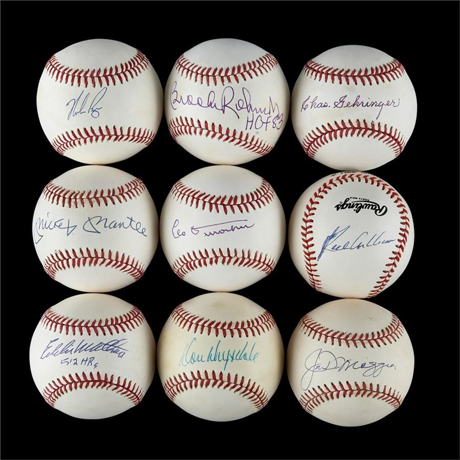 Baseball Autographs - Collection of Single-Signed Hall of Fame Baseballs (68)