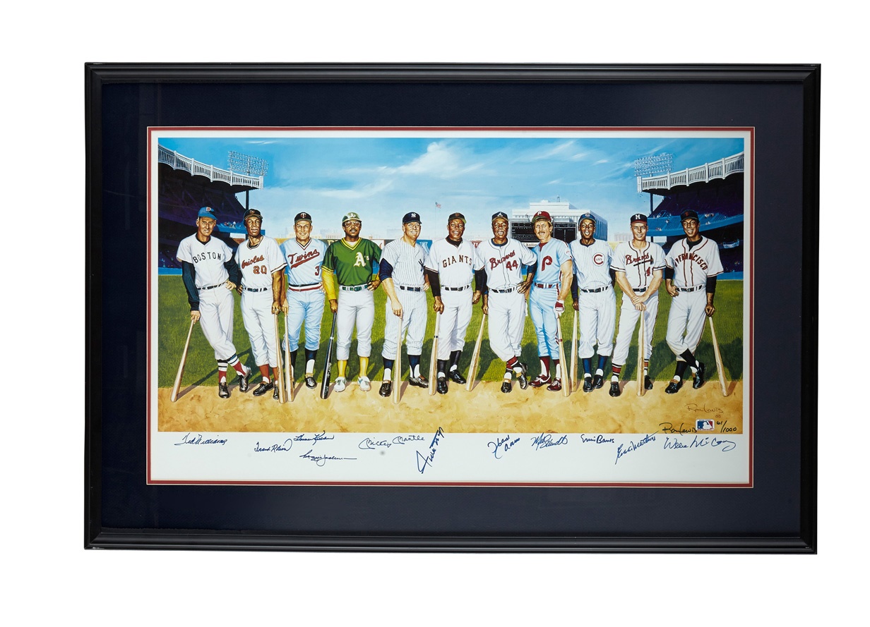 Baseball Autographs - 500 Home Run Hitters Signed Lithograph by Ron Lewis