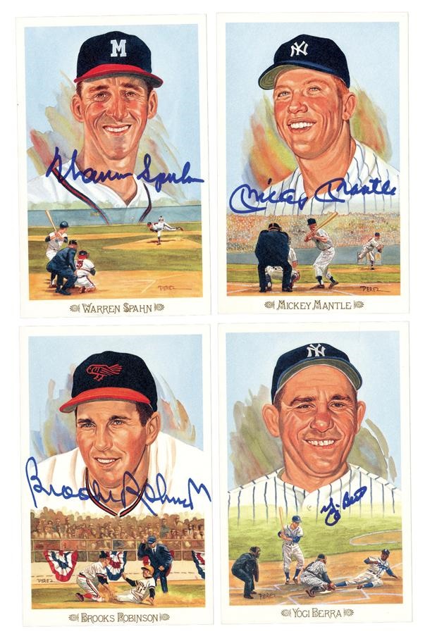 Baseball Autographs - Perez-Steele Celebration Set with Signed Mickey Mantle Card