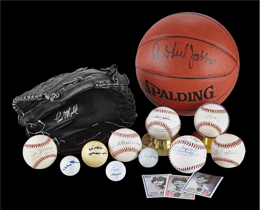 Baseball Autographs - Multi-Sport Autograph Collection Including Baseball, Basketball, Boxing and Golf, Featuring Mantle, Williams & Ali (60+)