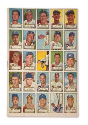 1952 Topps Baseball Uncut Sheet