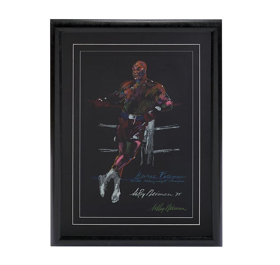 - George Foreman World Heavyweight Champion Signed Serigraph By LeRoy Neiman